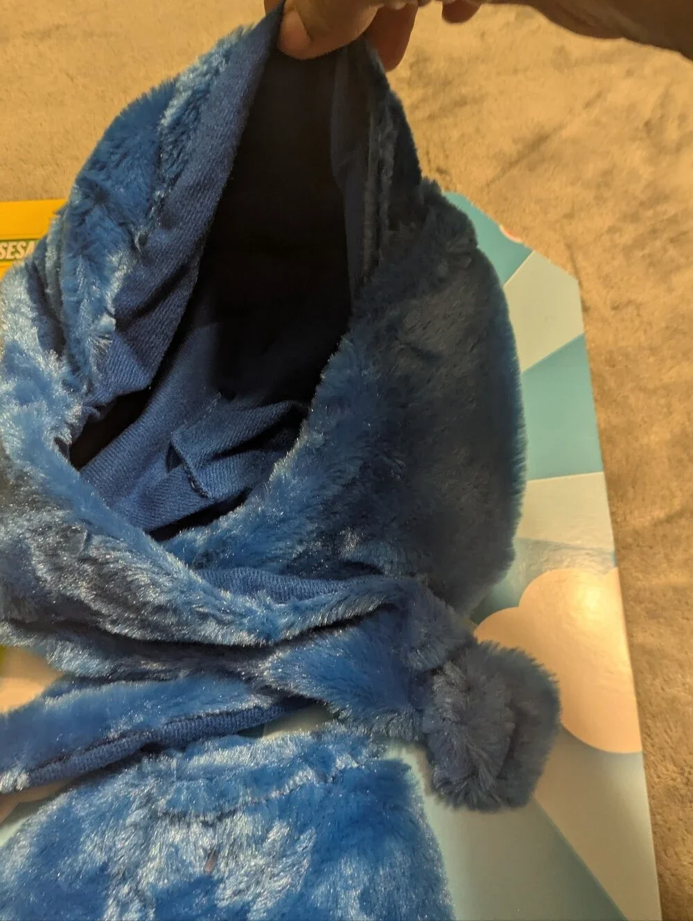 Sesame Street Cookie Monster Blue Plush Hat, Scarf & Mittens Set